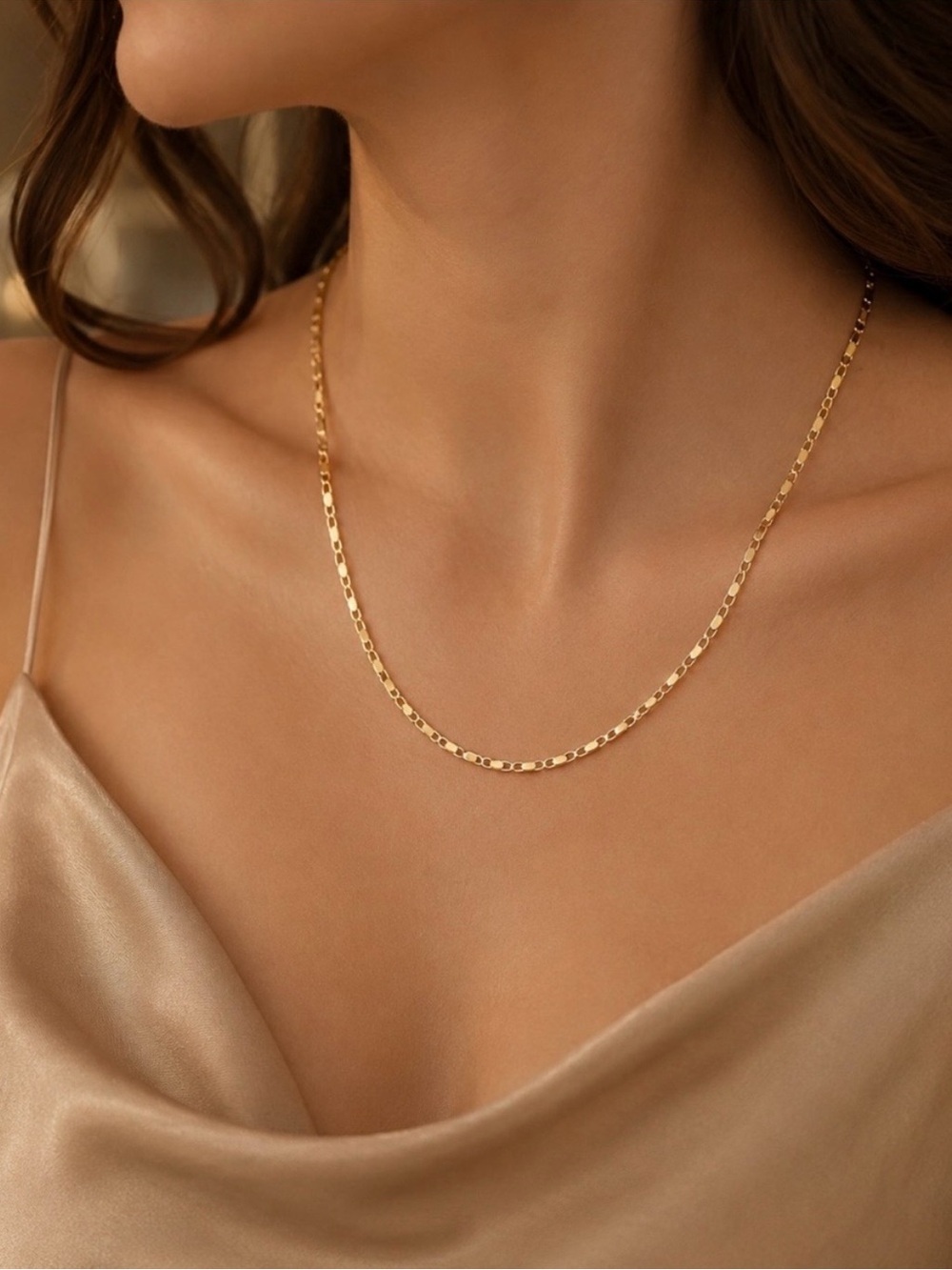 14K Gold Italian 2MM Flat Chain - 16" - Picture 2 of 5